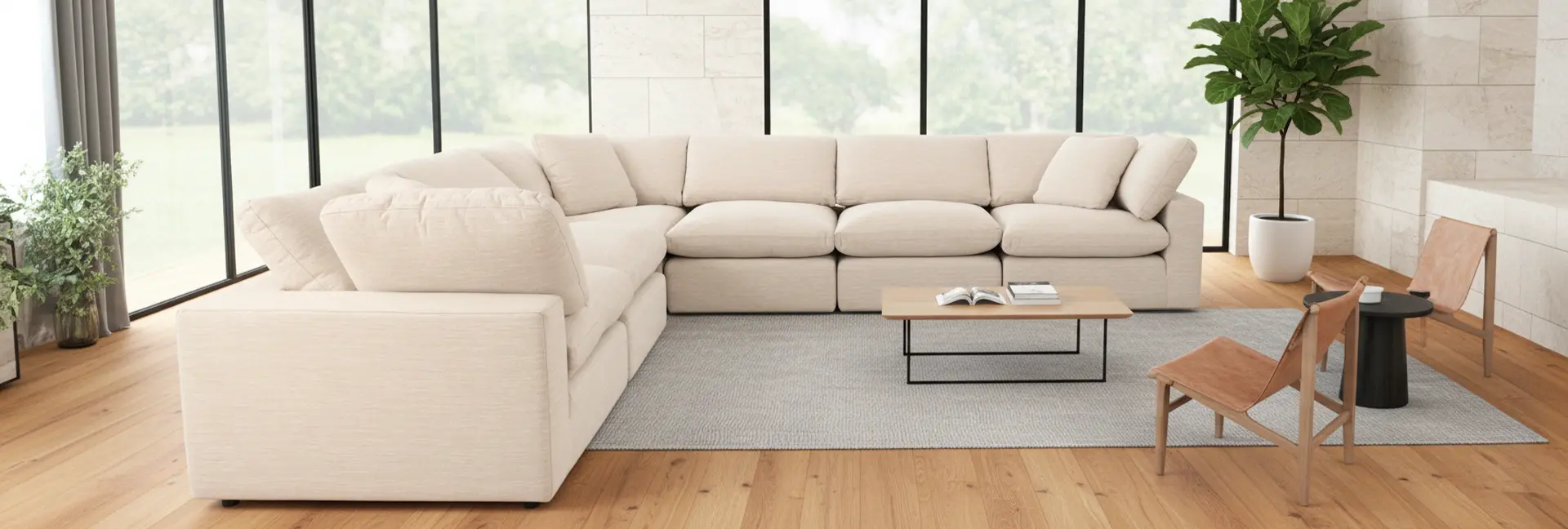 Harpo White 6-Piece Sectional-5