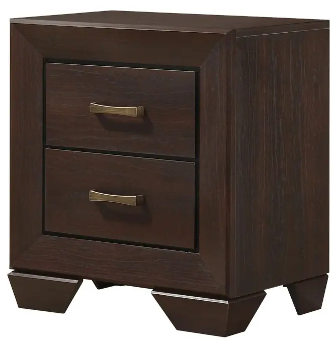 Excalibur Dark Cocoa Brown 2-Drawer Nightstand-1