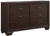 Excalibur Dark Cocoa Brown 6-Drawer Dresser