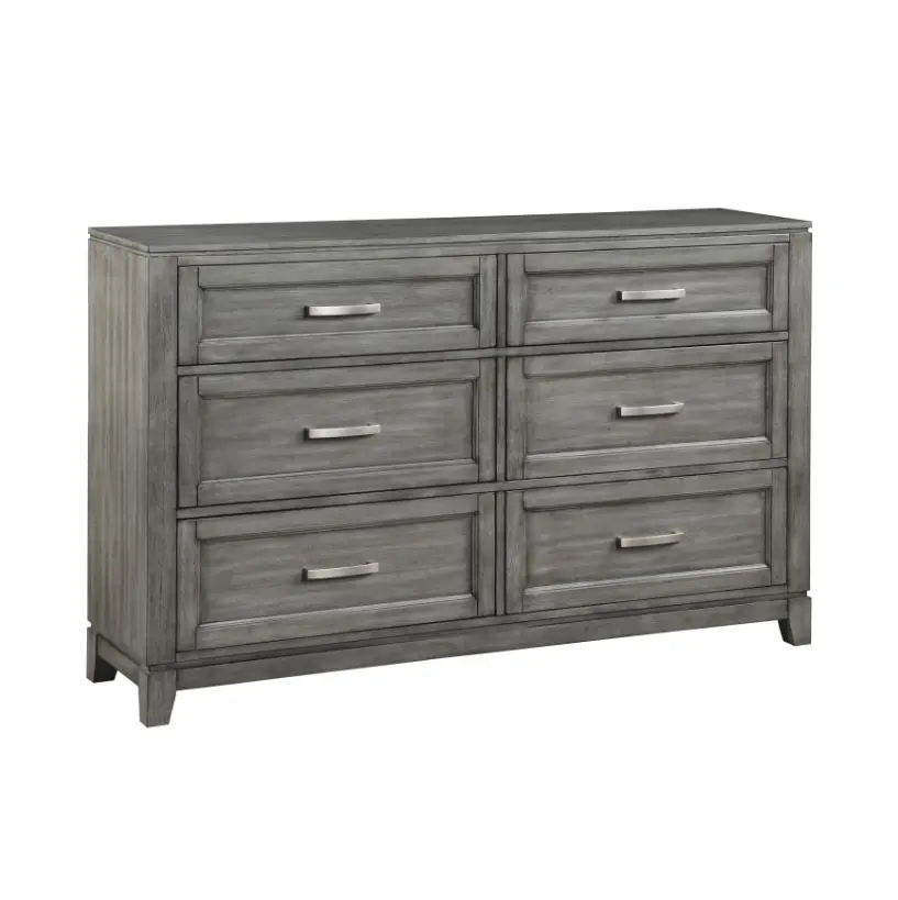 Jordan Driftwood Gray 6-Drawer Dresser-1