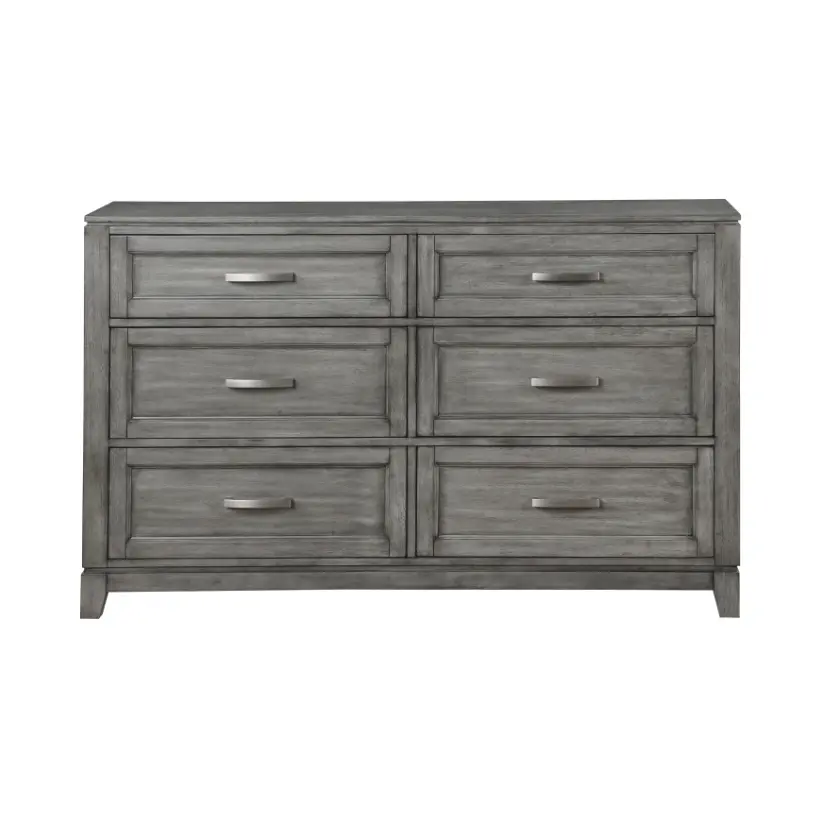 Jordan Driftwood Gray 6-Drawer Dresser-3