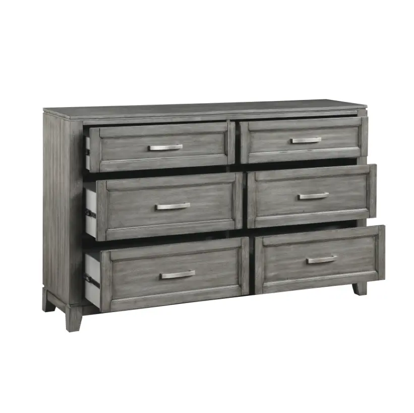 Jordan Driftwood Gray 6-Drawer Dresser-4