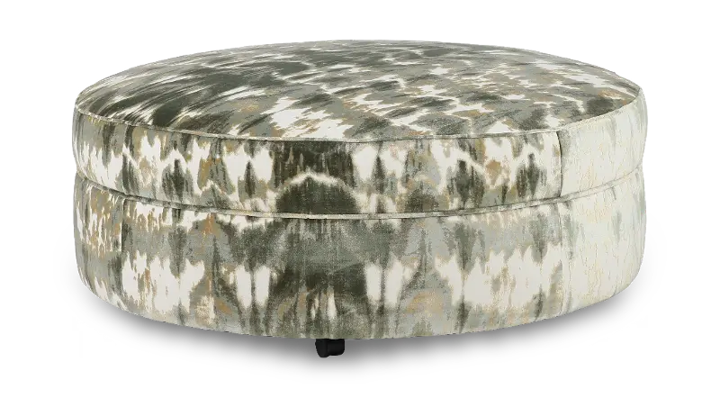 Palatial Eucalyptus Green Round Ottoman