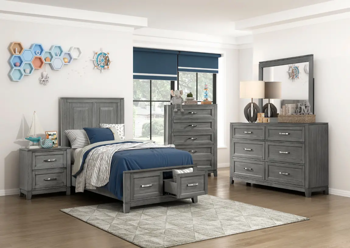 Jordan Driftwood Gray 5-Drawer Chest-2