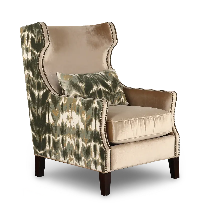 Palatial Eucalyptus Green Wingback Accent Chair