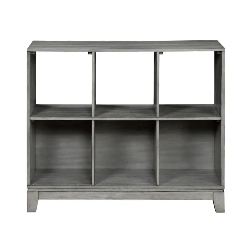 Jordan Driftwood Gray 6-Shelf Bookcase-3