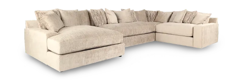 Big Daddy Sandshell Chenille 4-Piece Sectional