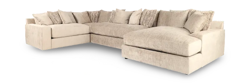Big Daddy Sandshell Chenille 4-Piece Sectional