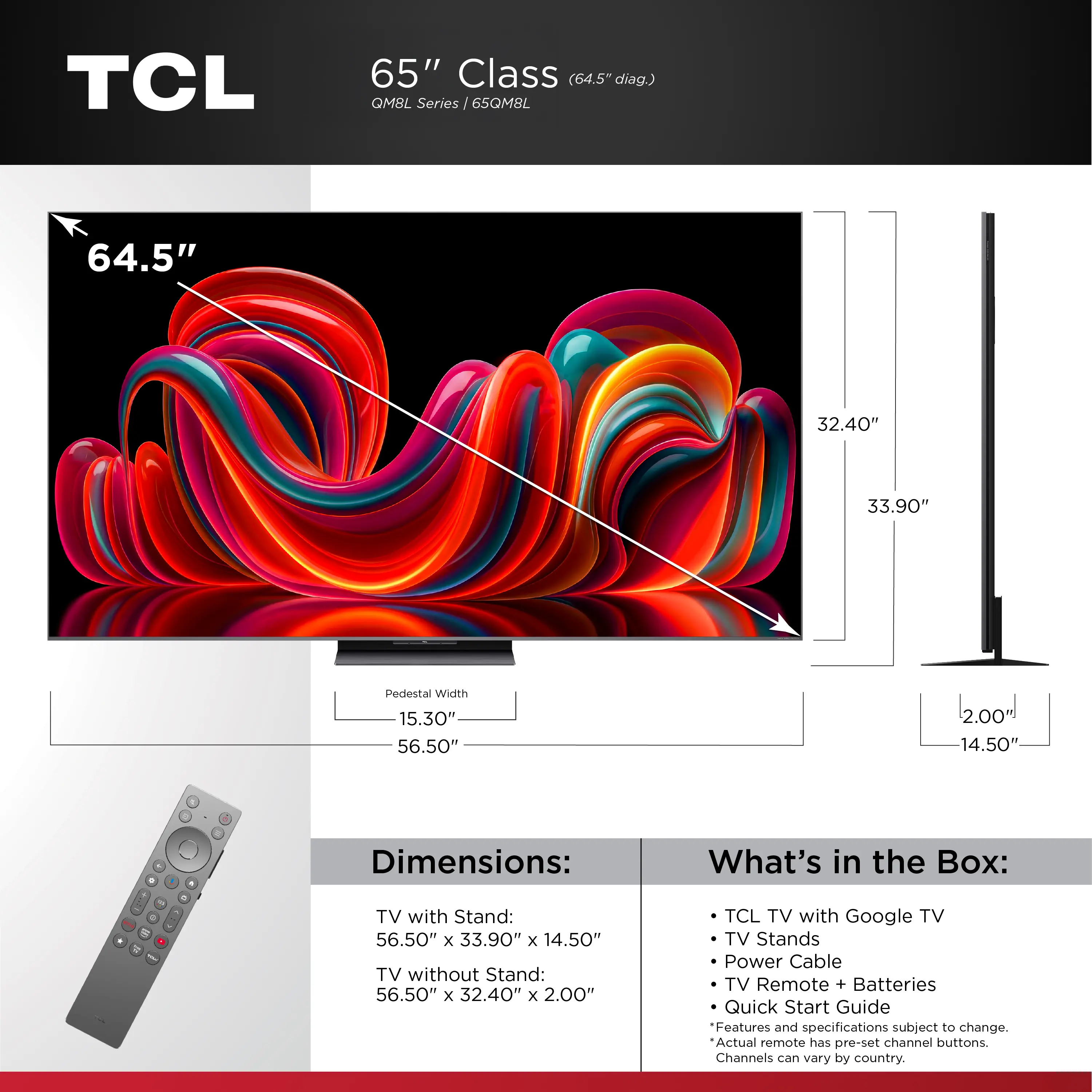 65QM8L TCL 65 Class QM8L Series SQD-Mini LED 4K UHD AI Smart TV-18