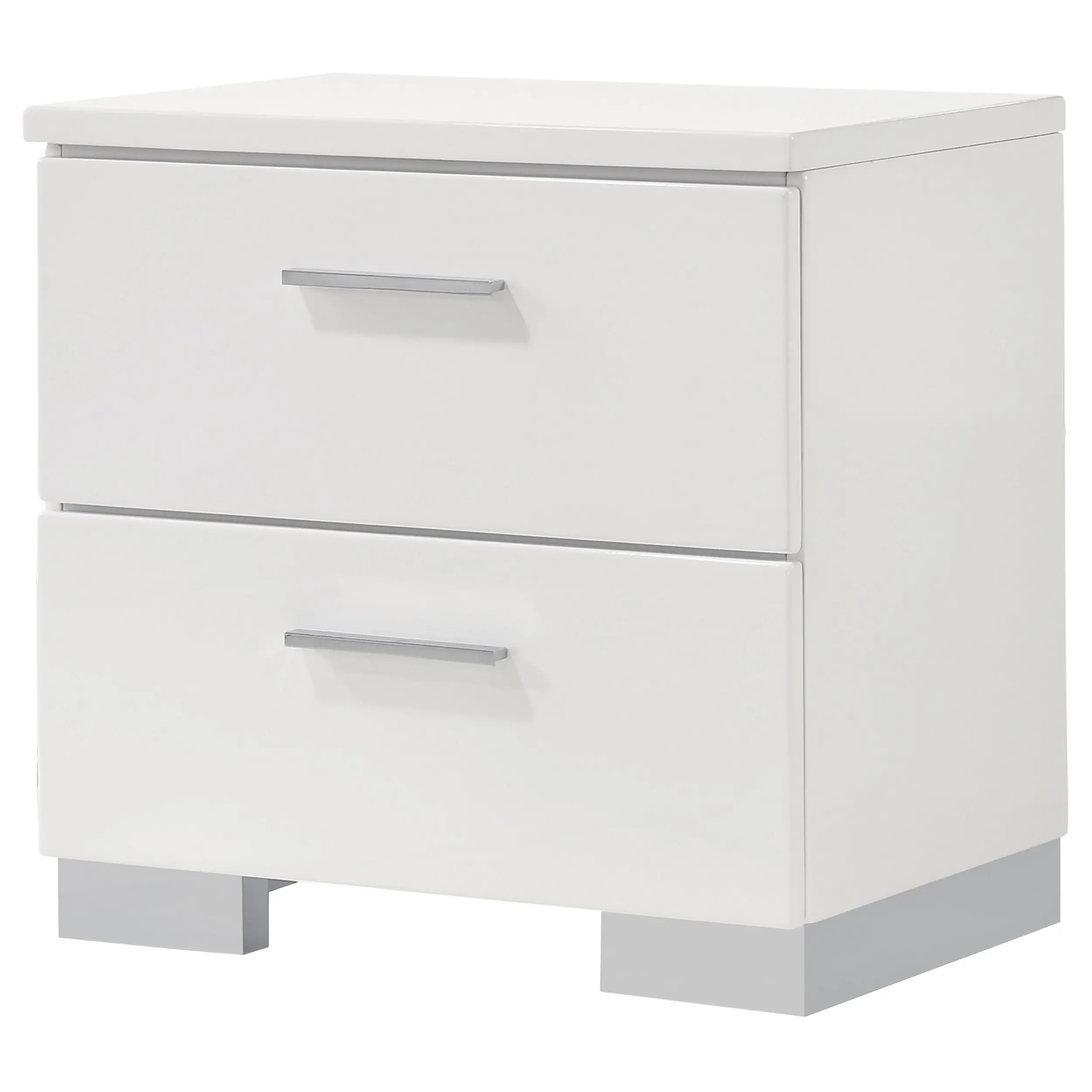 Manhattan Bright White 2-Drawer Nightstand-10