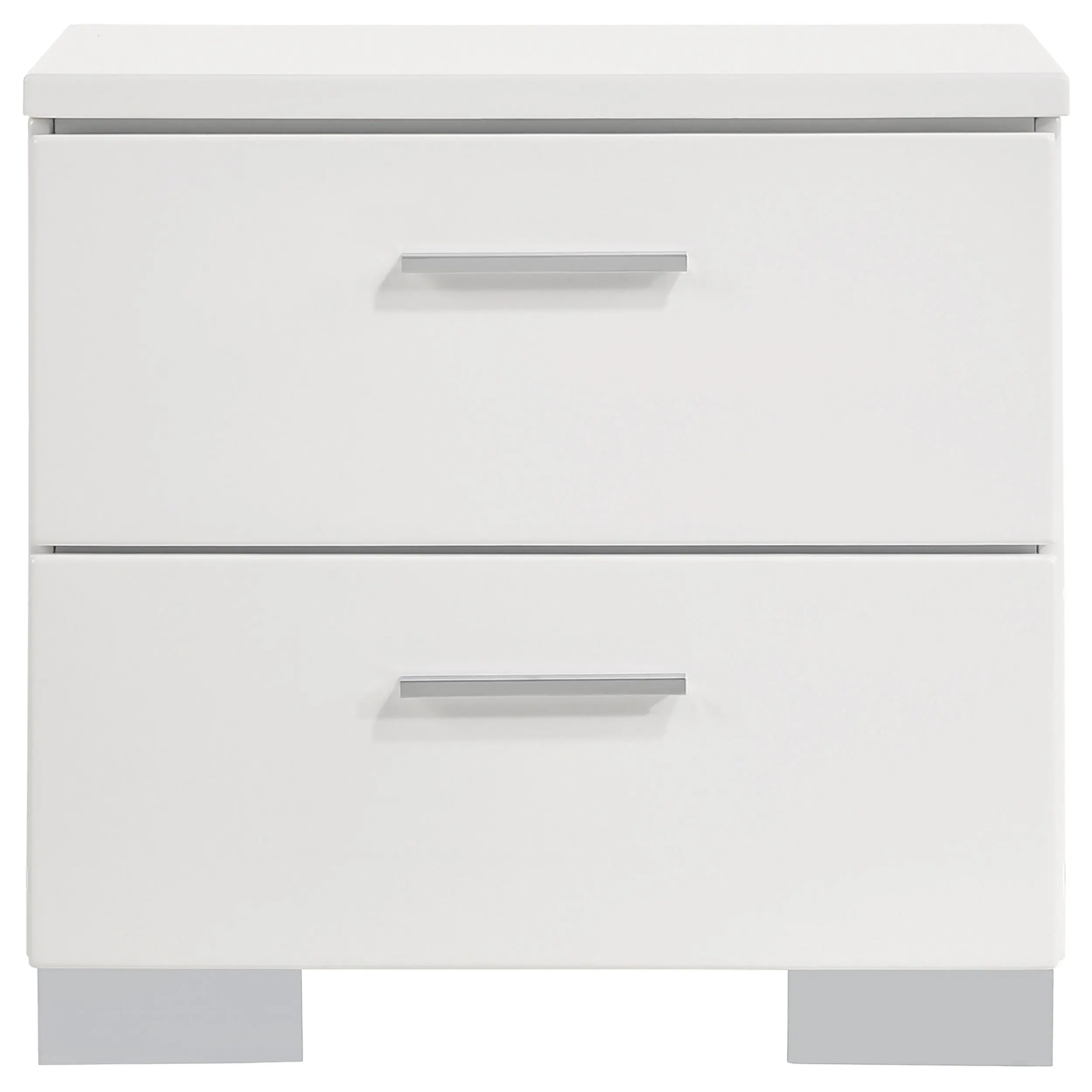 Manhattan Bright White 2-Drawer Nightstand-4