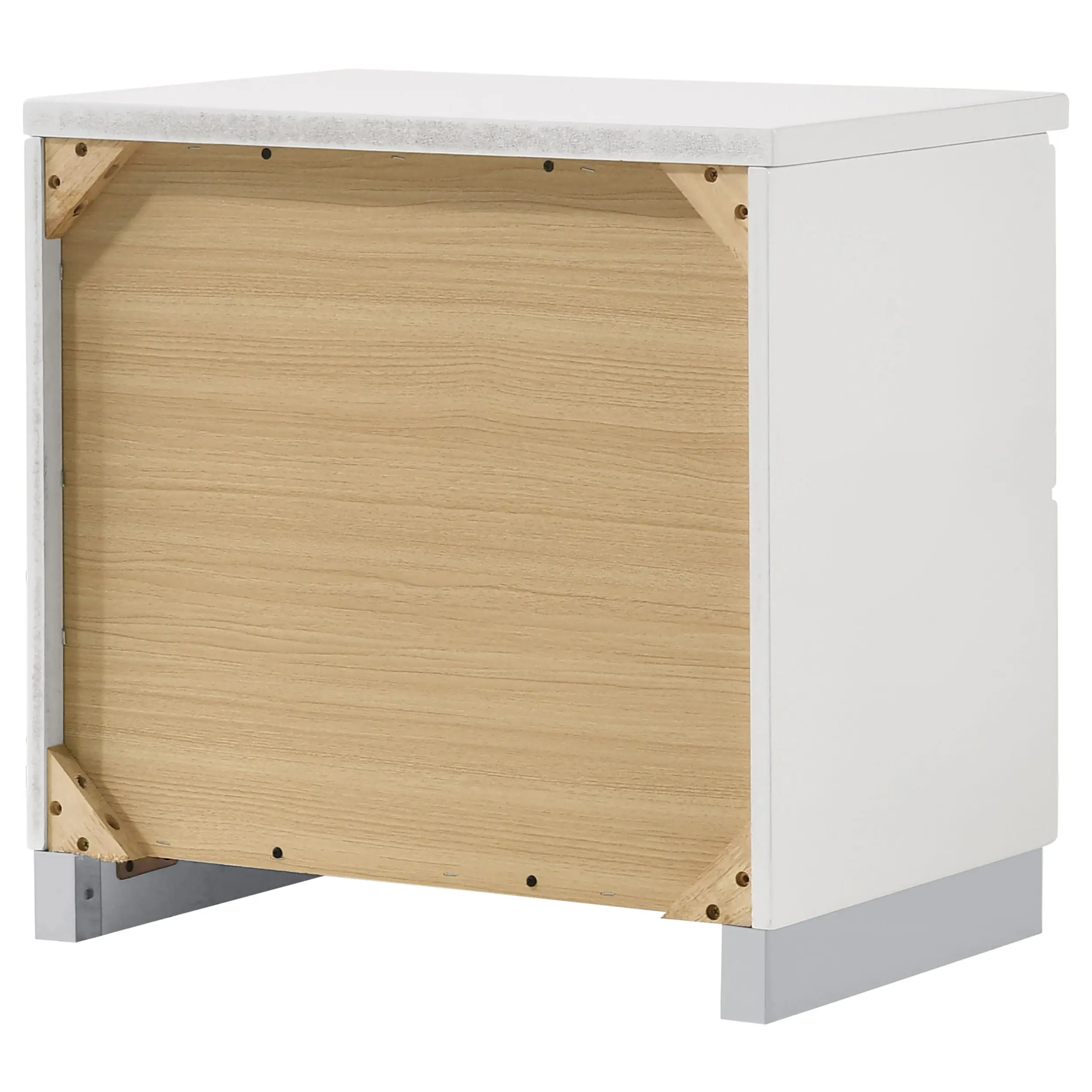 Manhattan Bright White 2-Drawer Nightstand-6