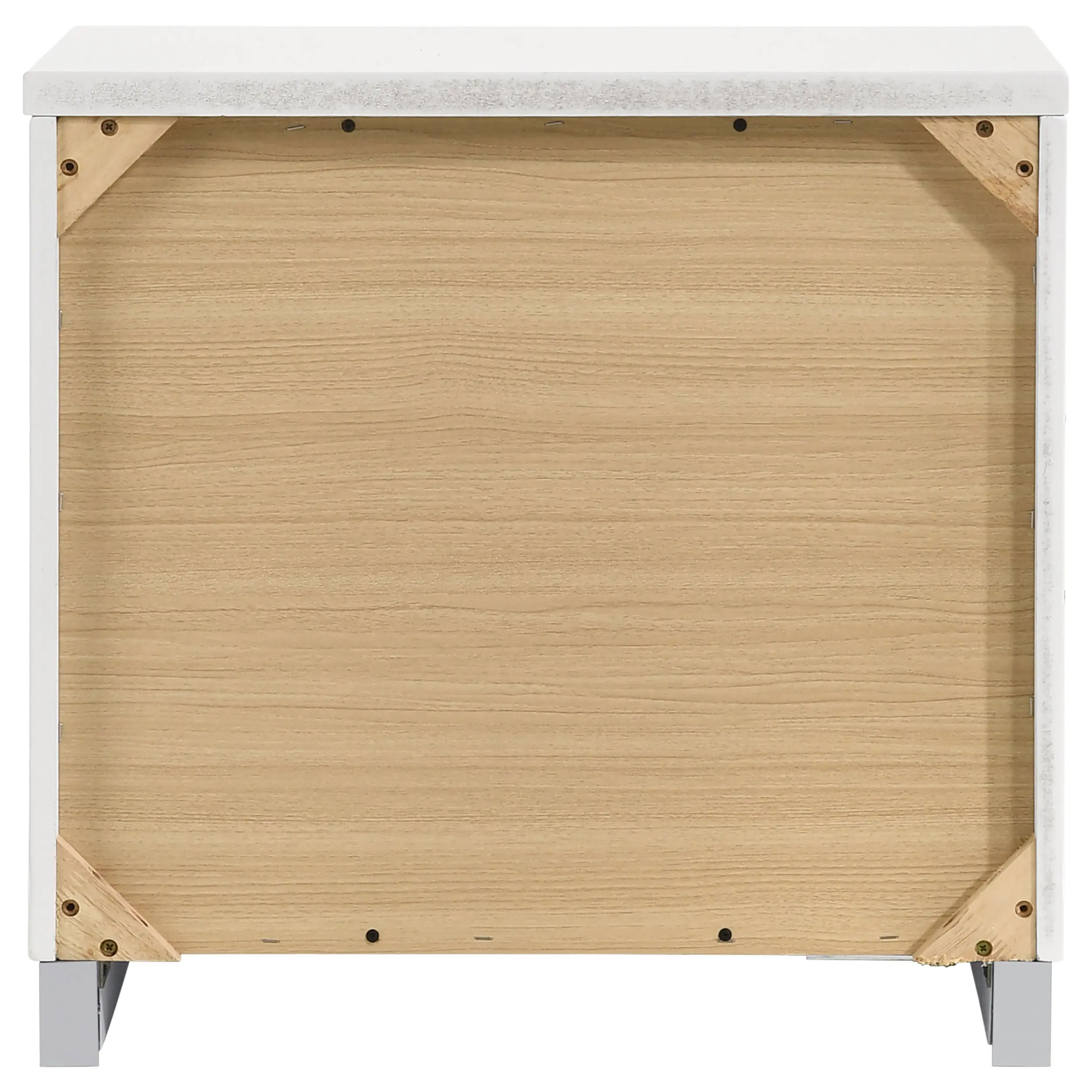 Manhattan Bright White 2-Drawer Nightstand-7