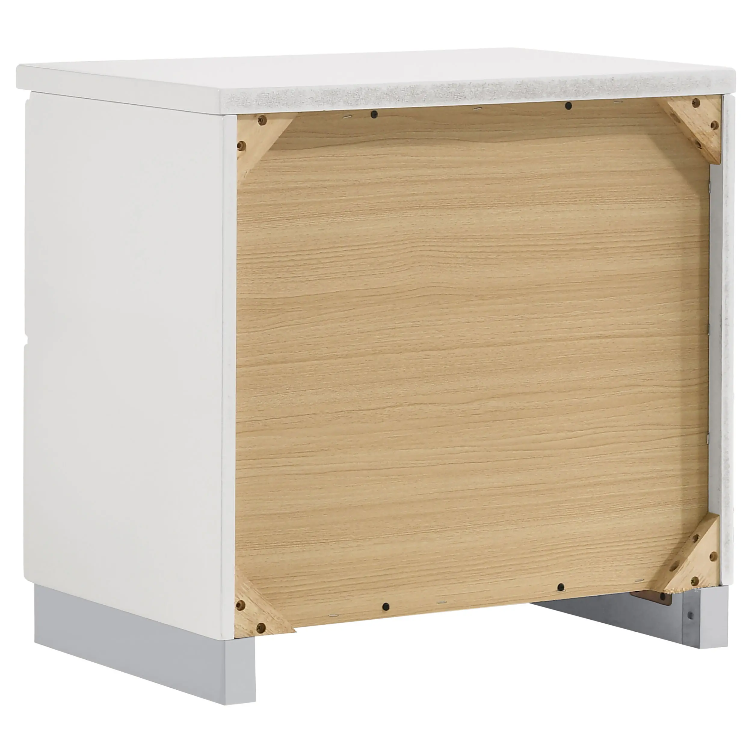 Manhattan Bright White 2-Drawer Nightstand-8