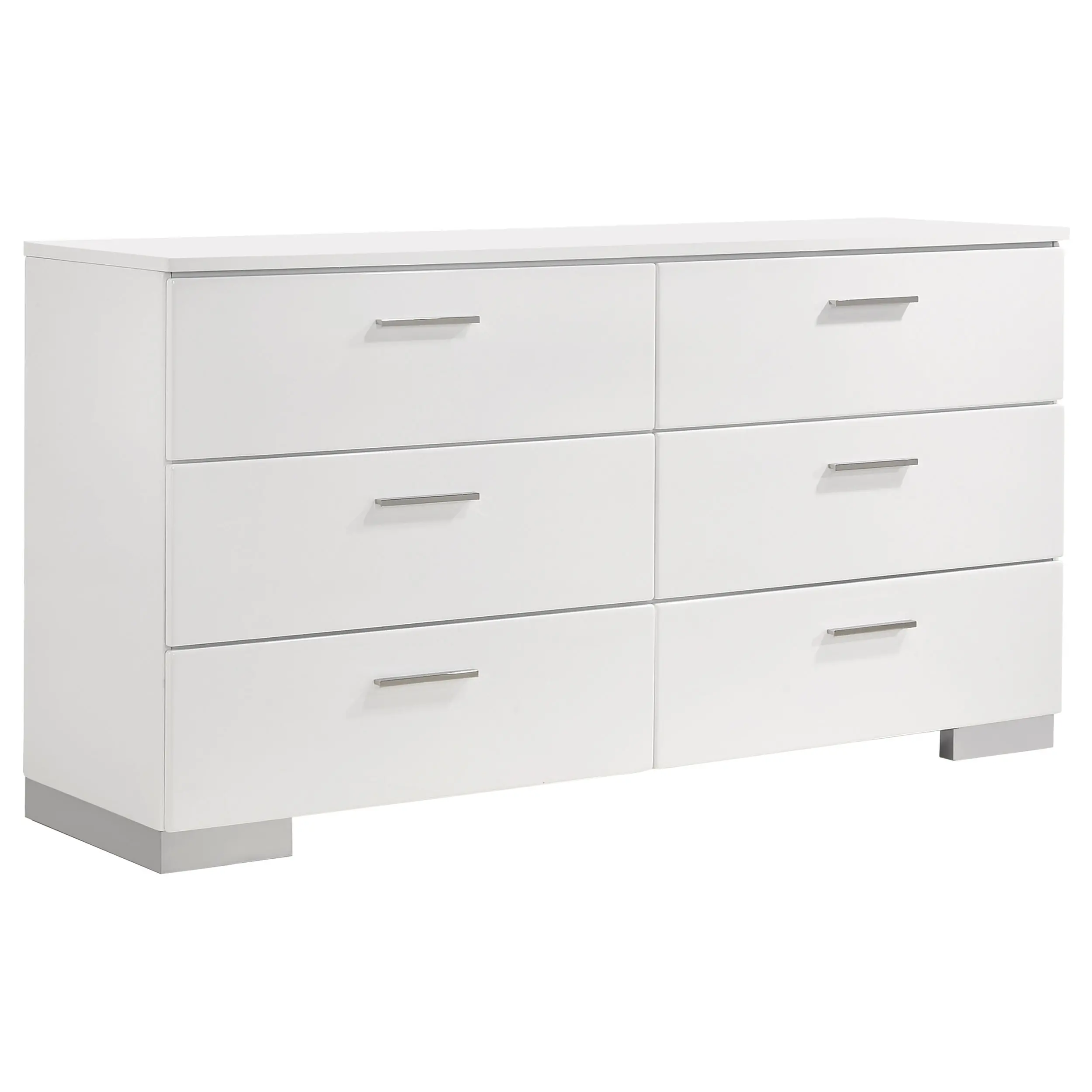 Manhattan Bright White 6-Drawer Dresser-1