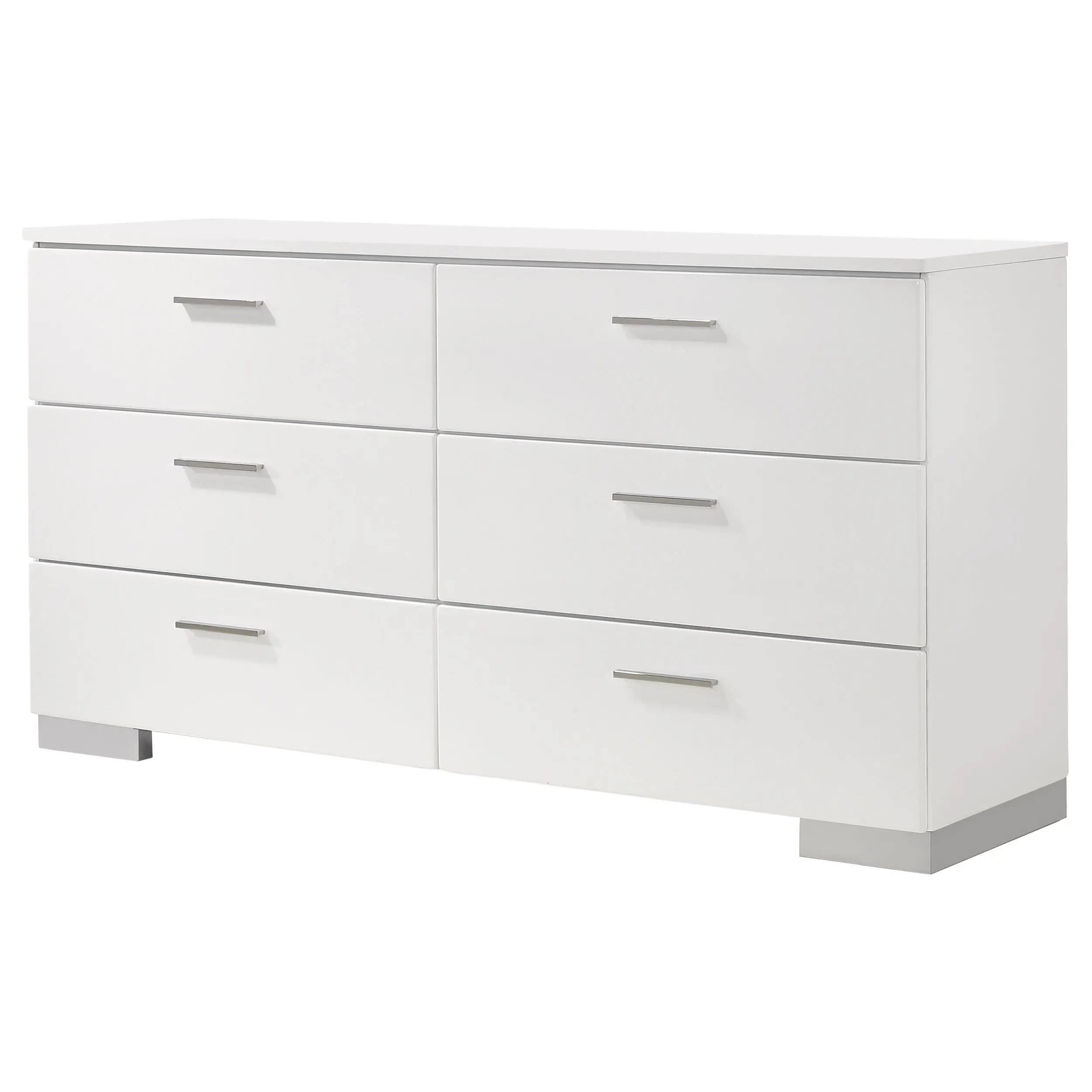 Manhattan Bright White 6-Drawer Dresser-10