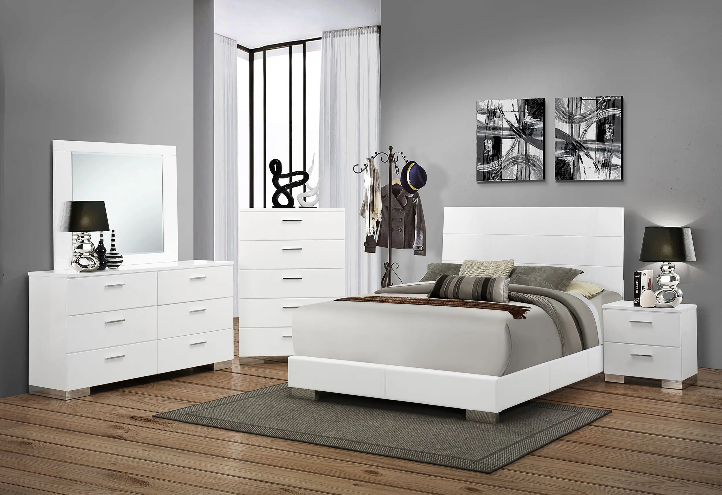 Manhattan Bright White 6-Drawer Dresser-11