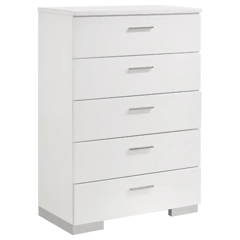 Manhattan Bright White 5-Drawer Chest
