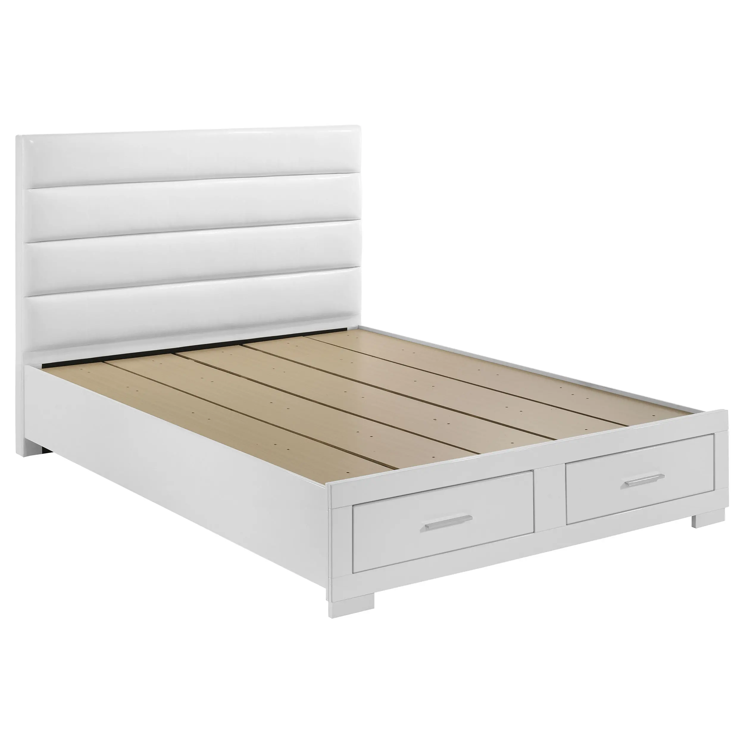 Manhattan Bright White Queen Storage Bed-5
