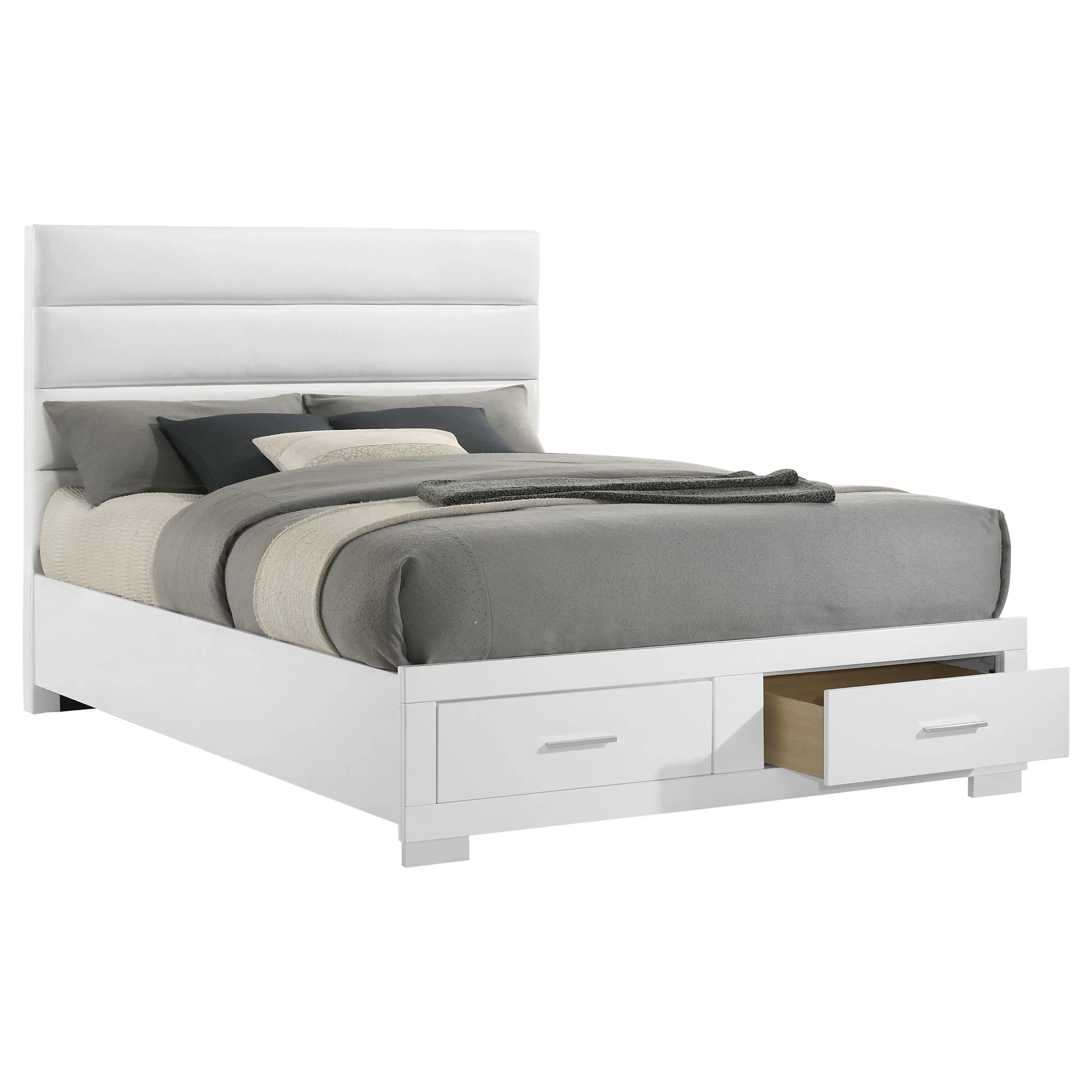 Manhattan Bright White King Storage Bed-1