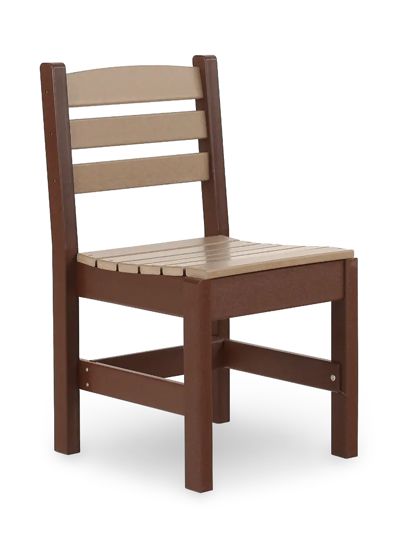 Polybird Brown Patio Dining Side Chair