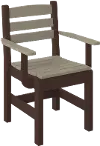 Polybird Brown Patio Captain's Chair