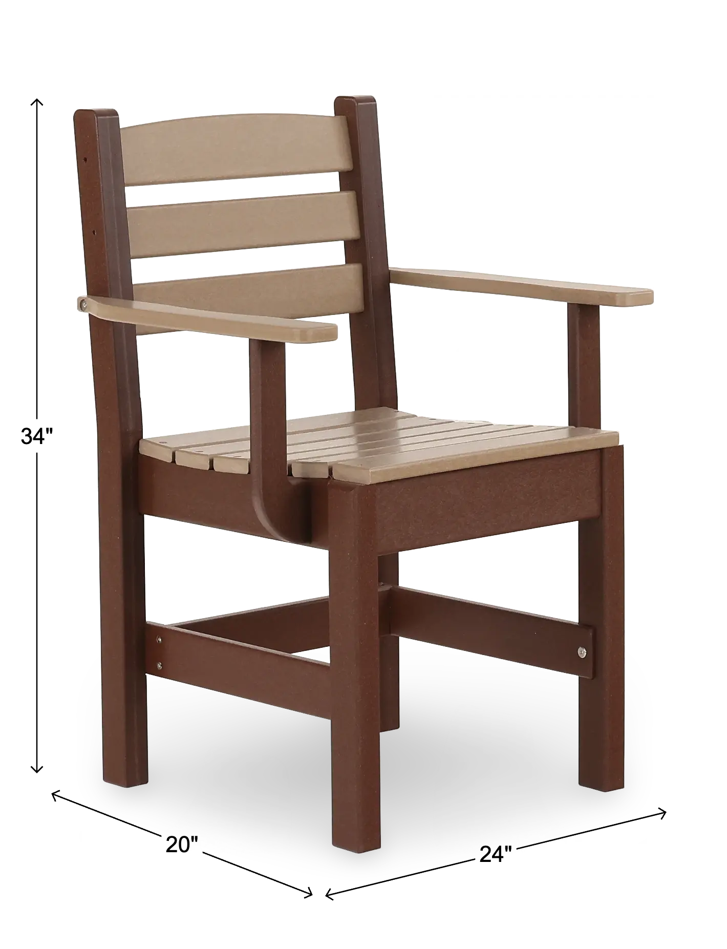 Polybird Brown Patio Captain's Chair-3