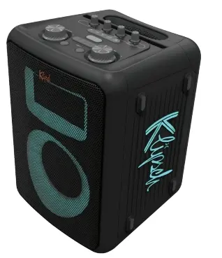 1073413 Klipsch Vegas Party Speaker – Black with Bluetooth, LED Light Show and Ultra Bass-1