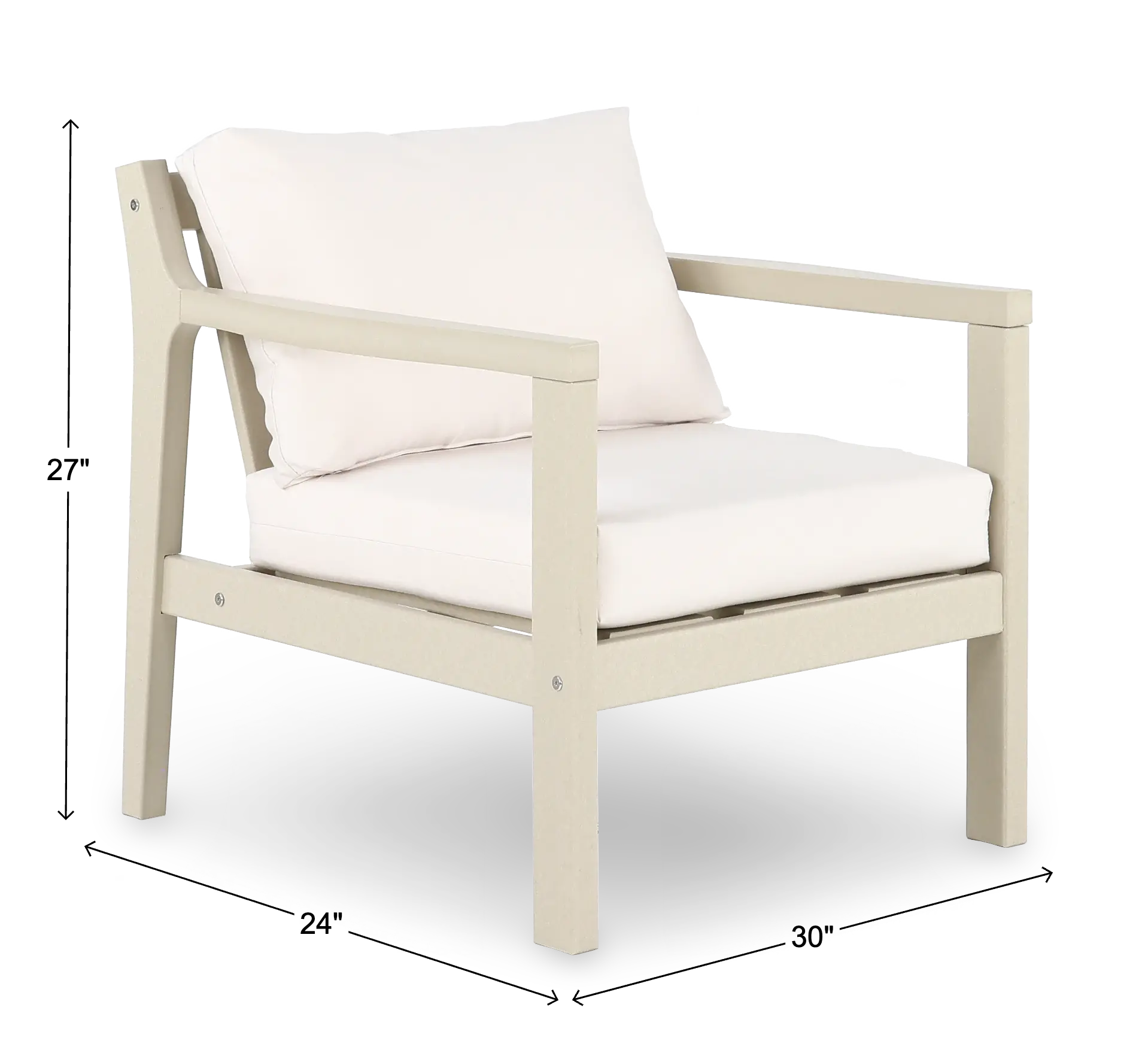Polybird Beige Patio Club Chair-3