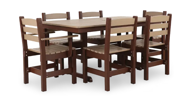 Polybird Brown 7 Piece Patio Dining Set