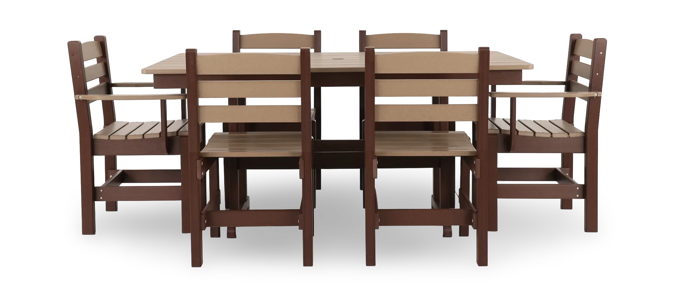 Polybird Brown 7 Piece Patio Dining Set-4