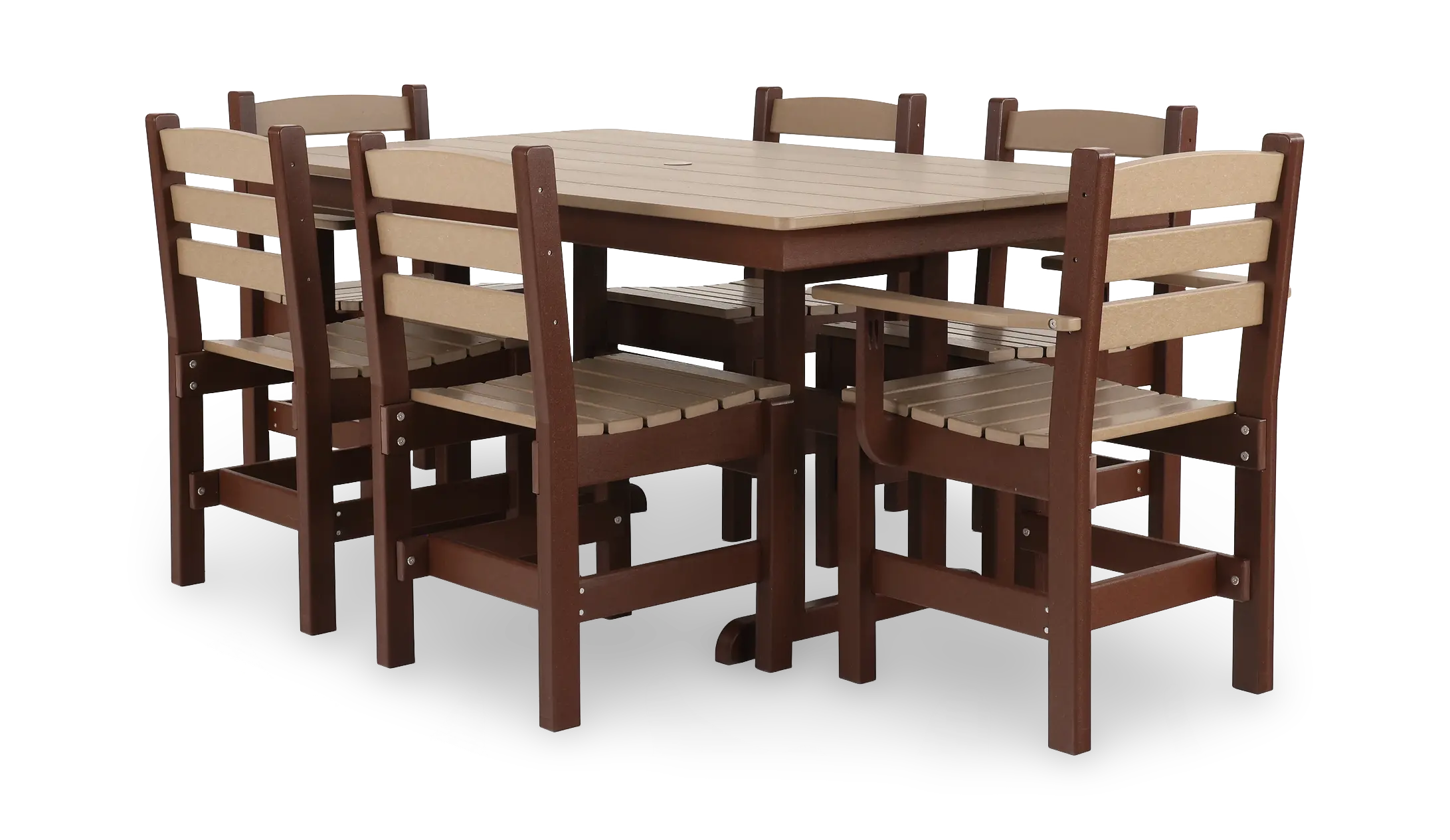 Polybird Brown 7 Piece Patio Dining Set-5