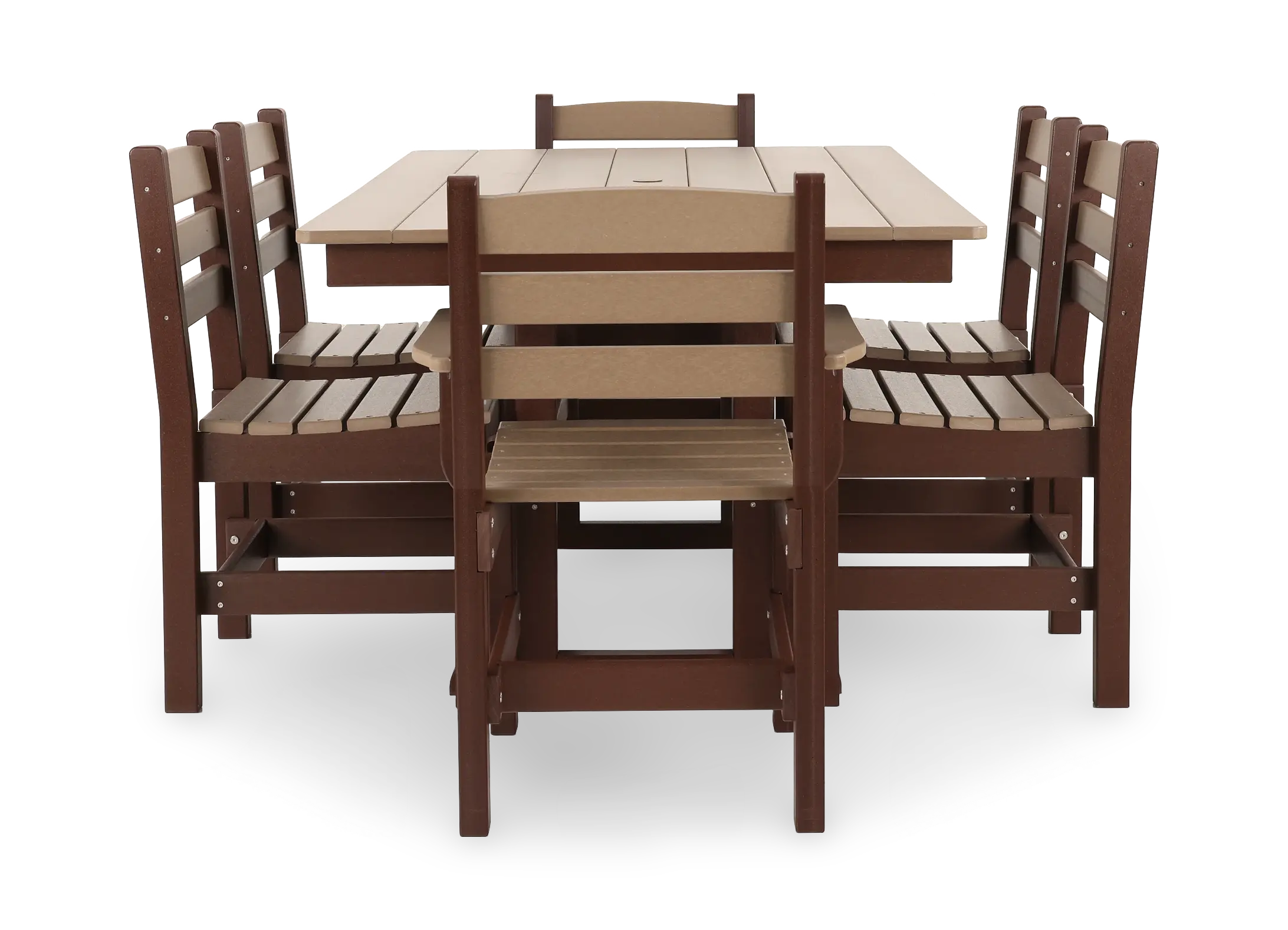 Polybird Brown 7 Piece Patio Dining Set-6