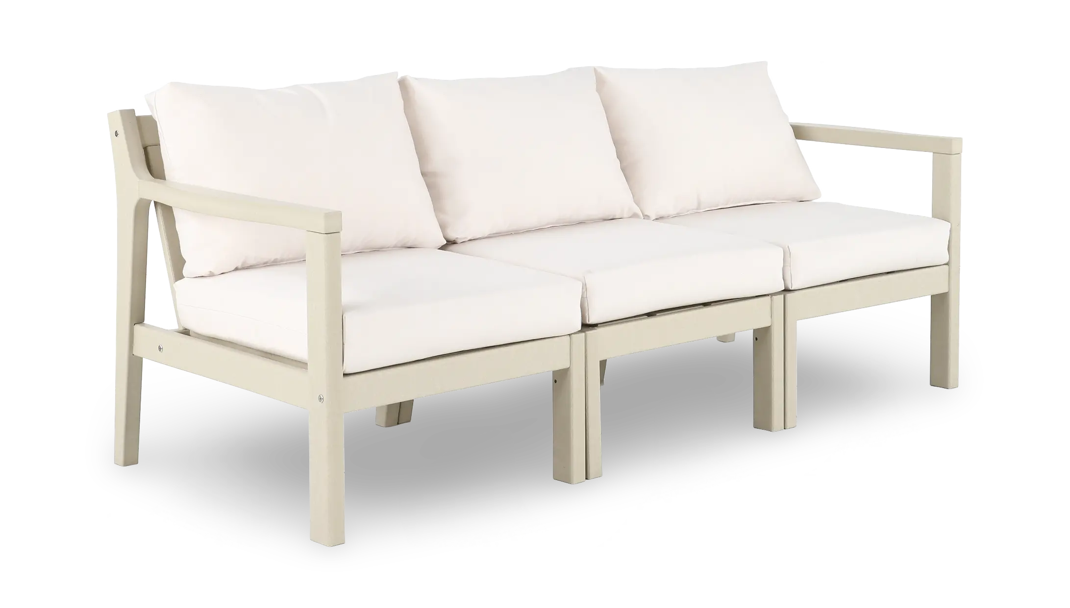 Polybird Beige 3 Piece Patio Sectional Sofa-1