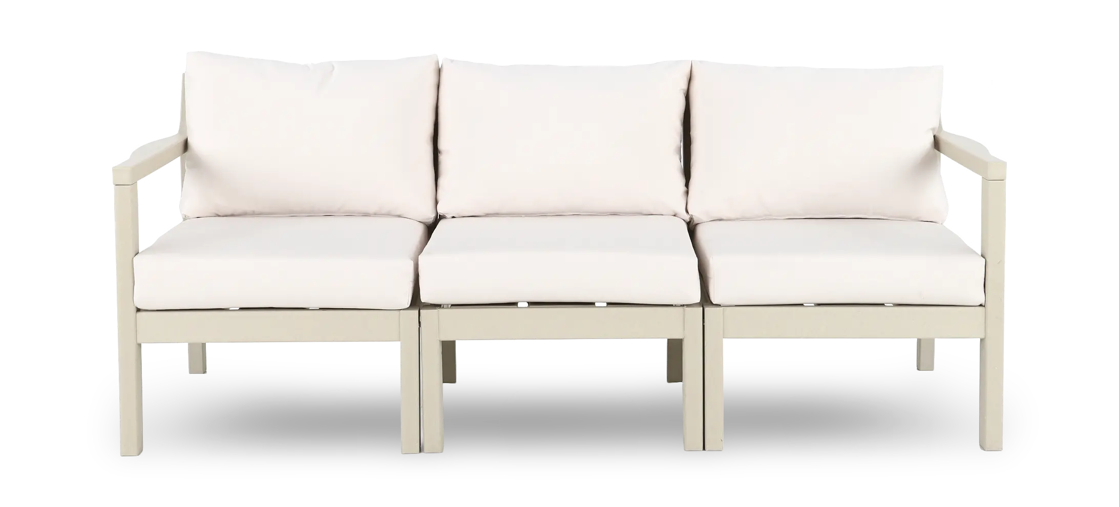 Polybird Beige 3 Piece Patio Sectional Sofa-4