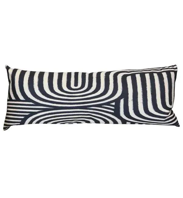 Blue and Tan Rectangle Duck Feather Pillow-1