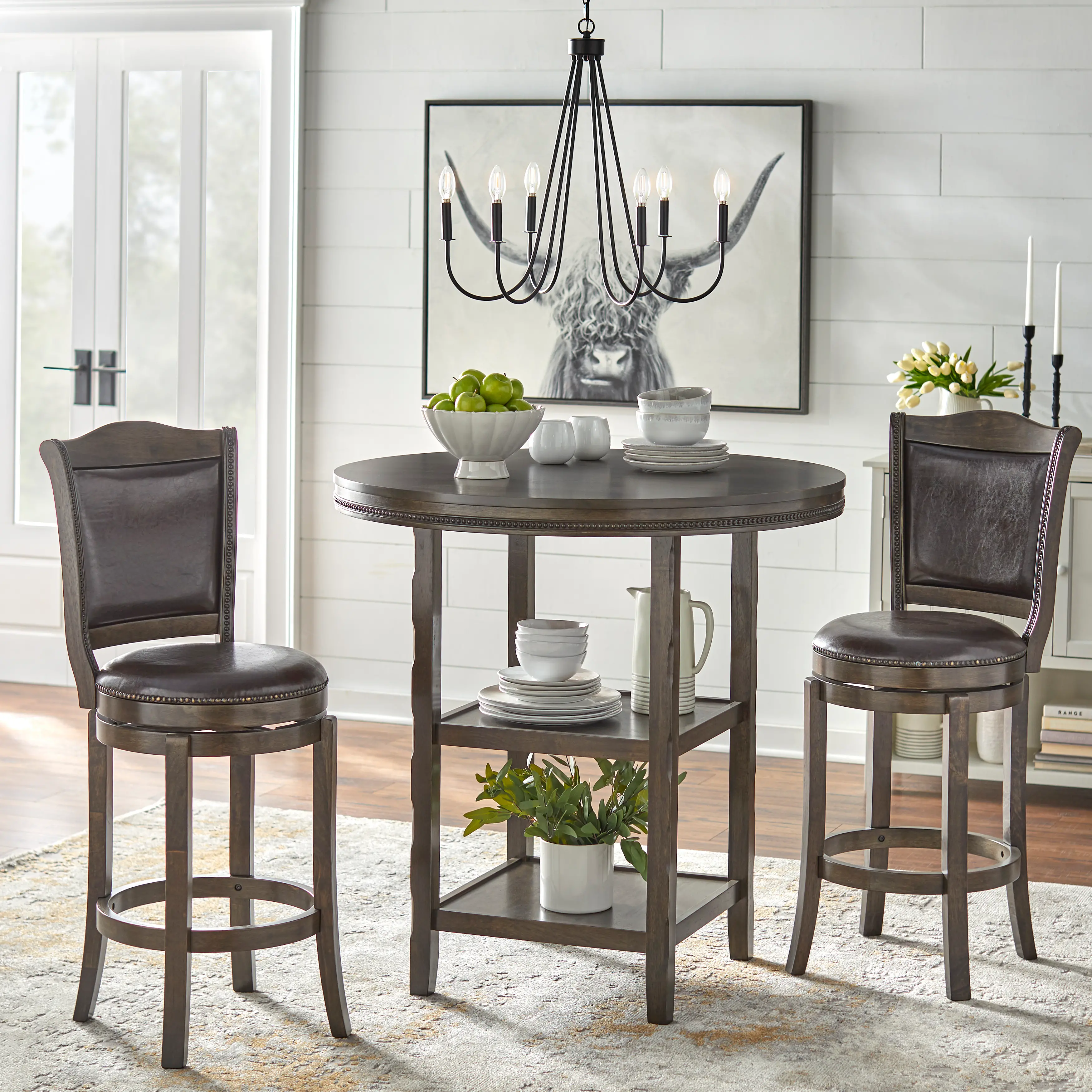 Sandler Brown Barstool, Set of 2-5
