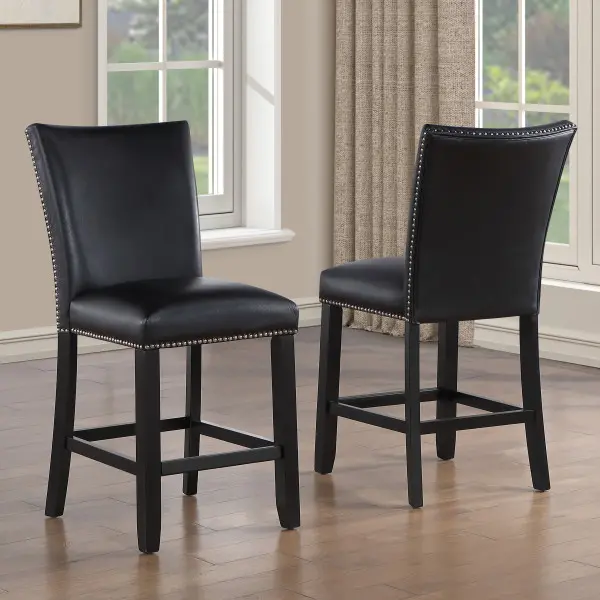 Artemis Black Faux Leather 24 Bar Stool-2