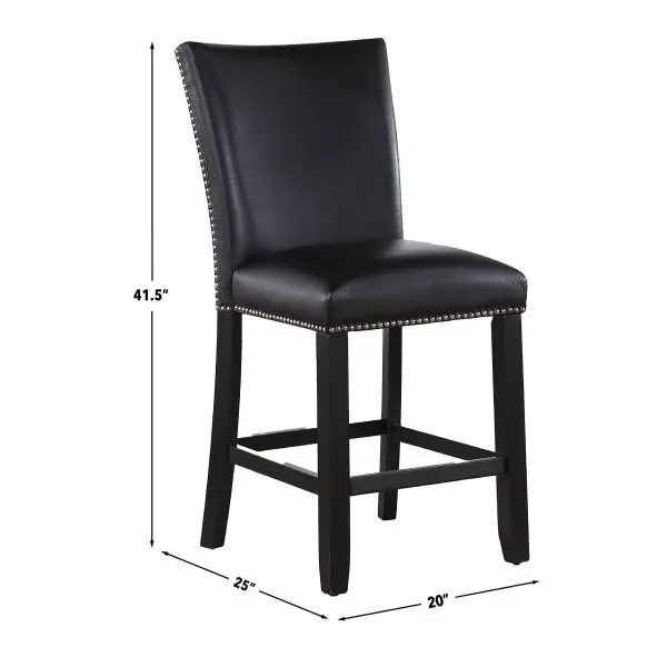 Artemis Black Faux Leather 24 Bar Stool-3