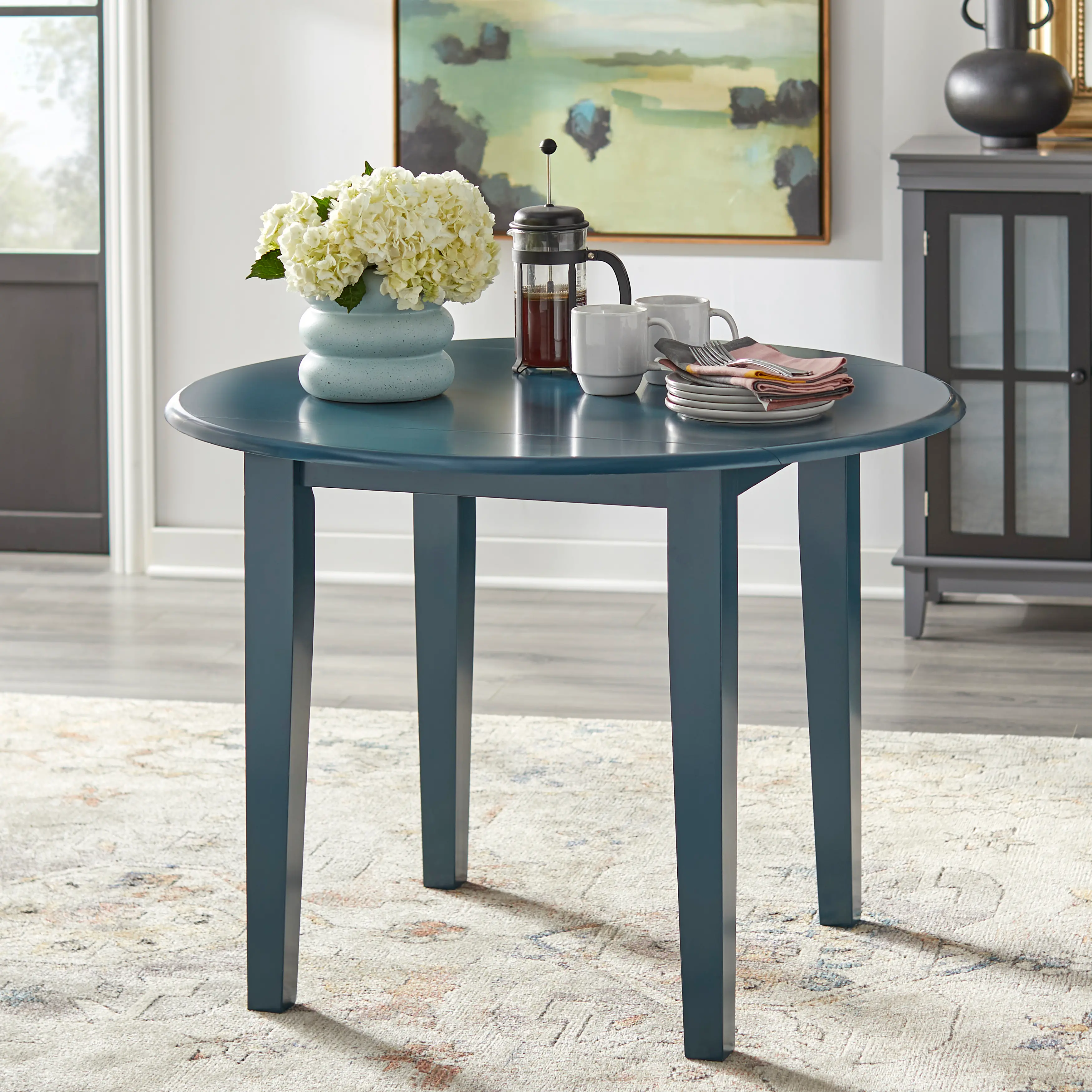 Bosley Blue Drop Leaf Dining Table-2