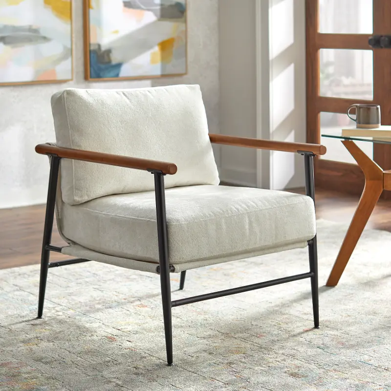 Selena White Accent Chair
