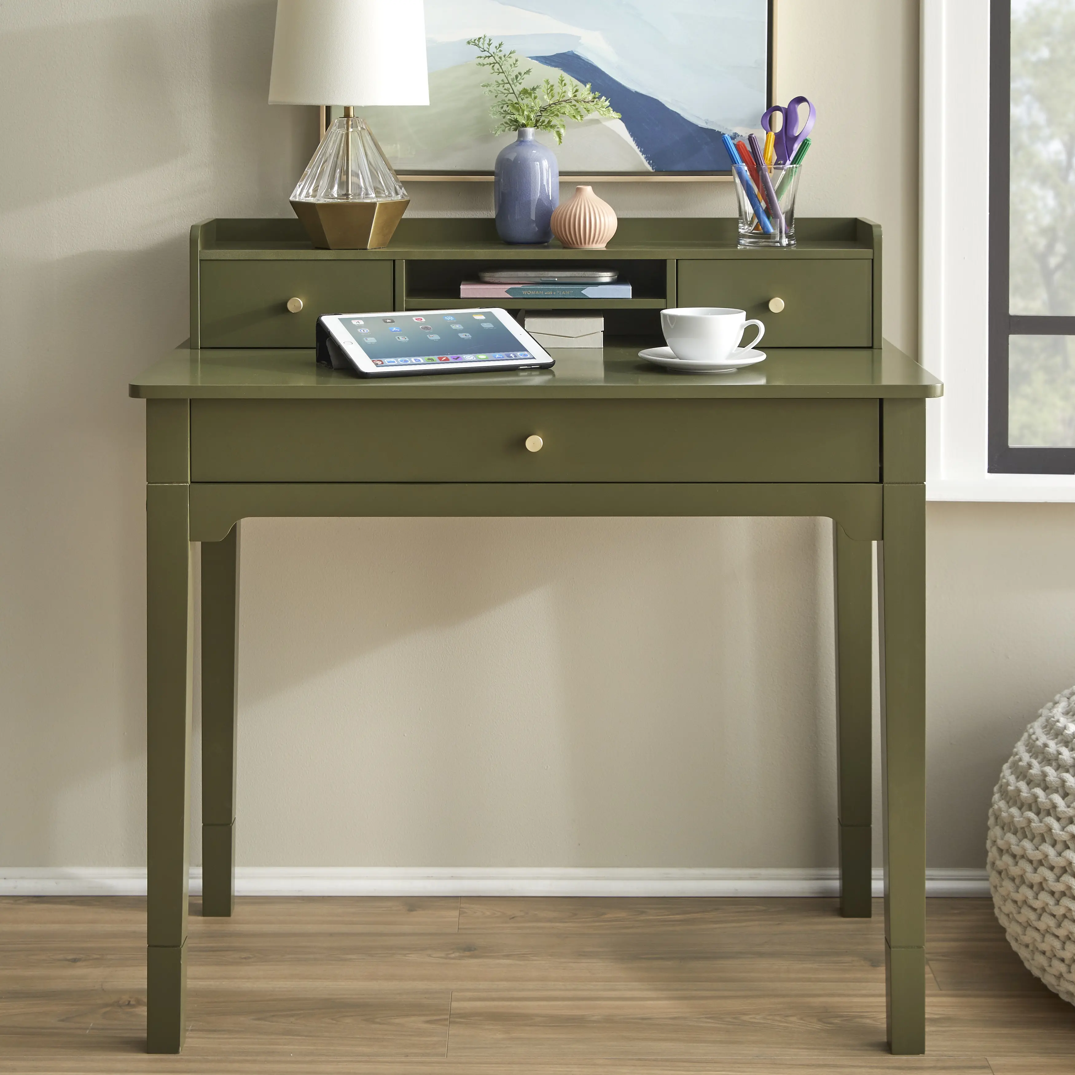 Heath Olive Green Desk-1