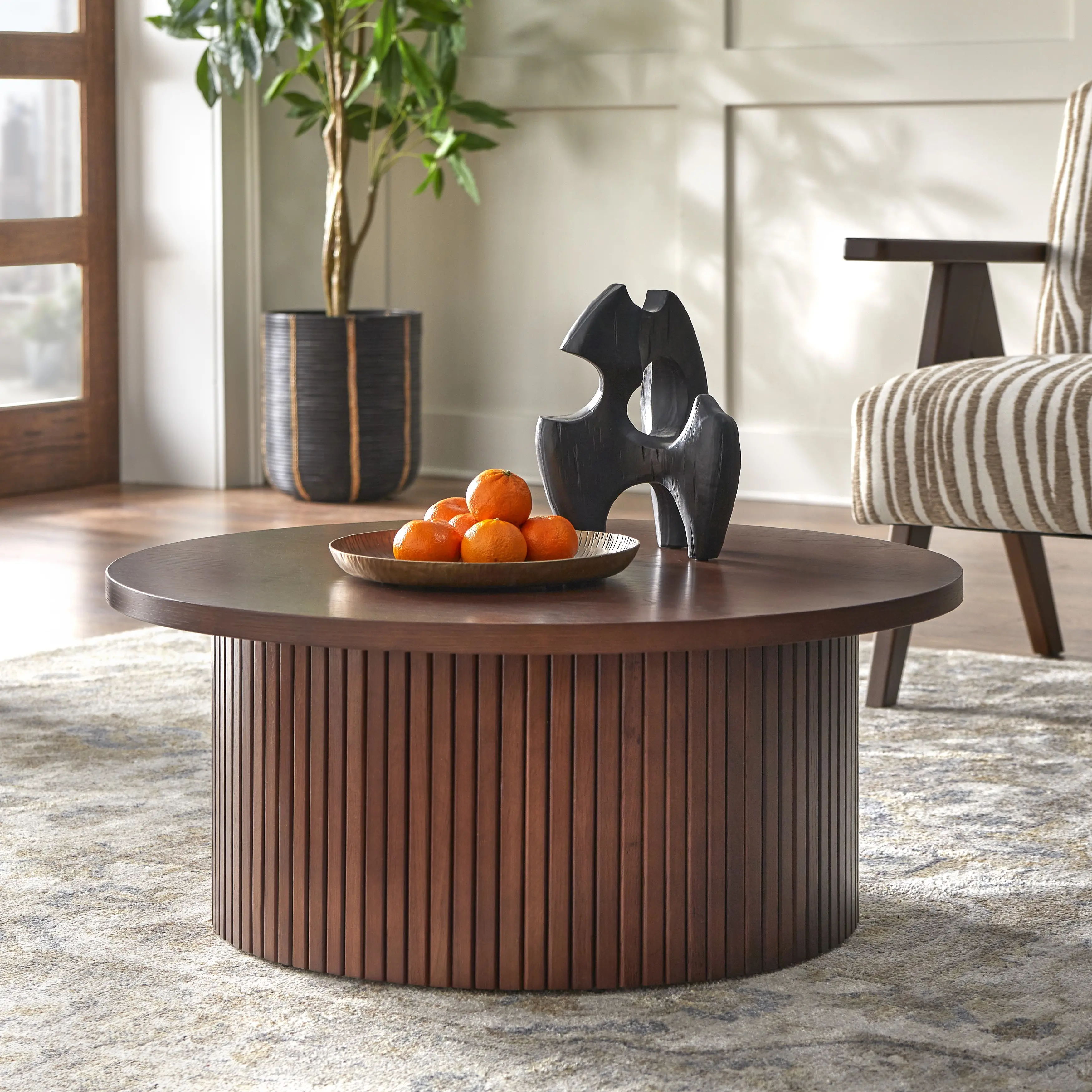 Drake Low Profile Walnut Cocktail Table-1