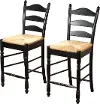 Ladder Back Black Counter Stools, Set of 2
