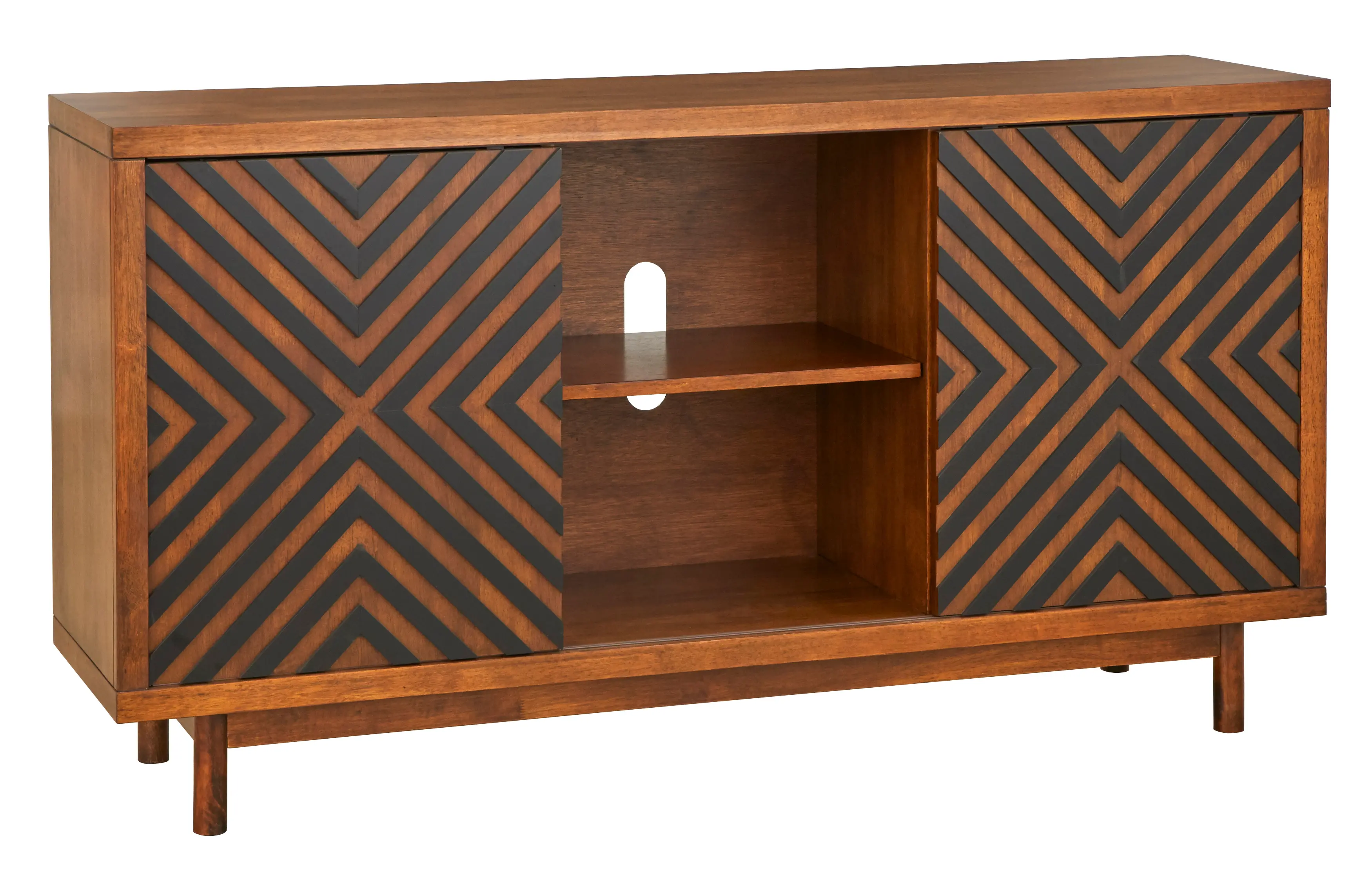 Nicholas Brown and Black Sliding Door Sideboard-3