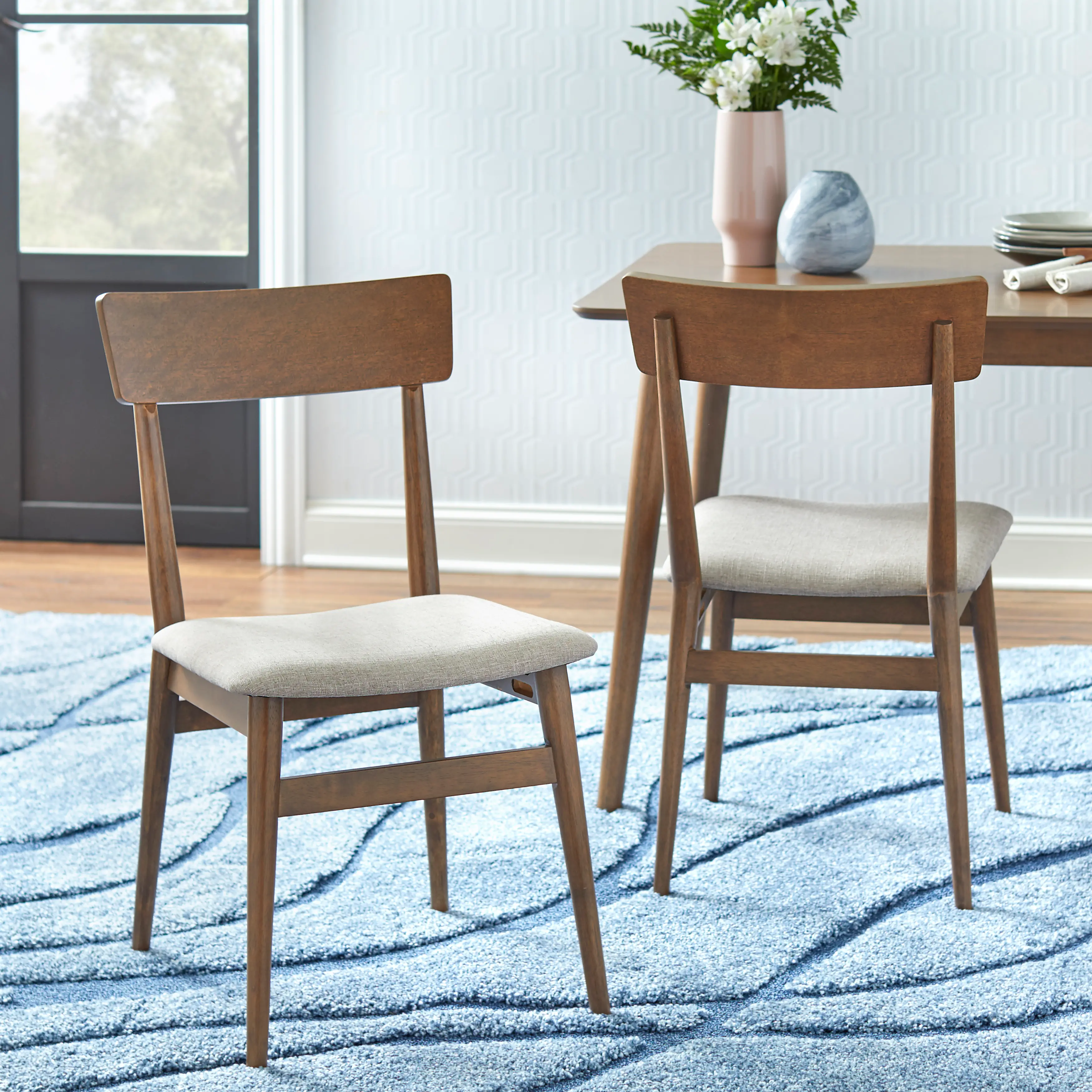 Darcy Walnut Dining Chairs, Set of 2-2