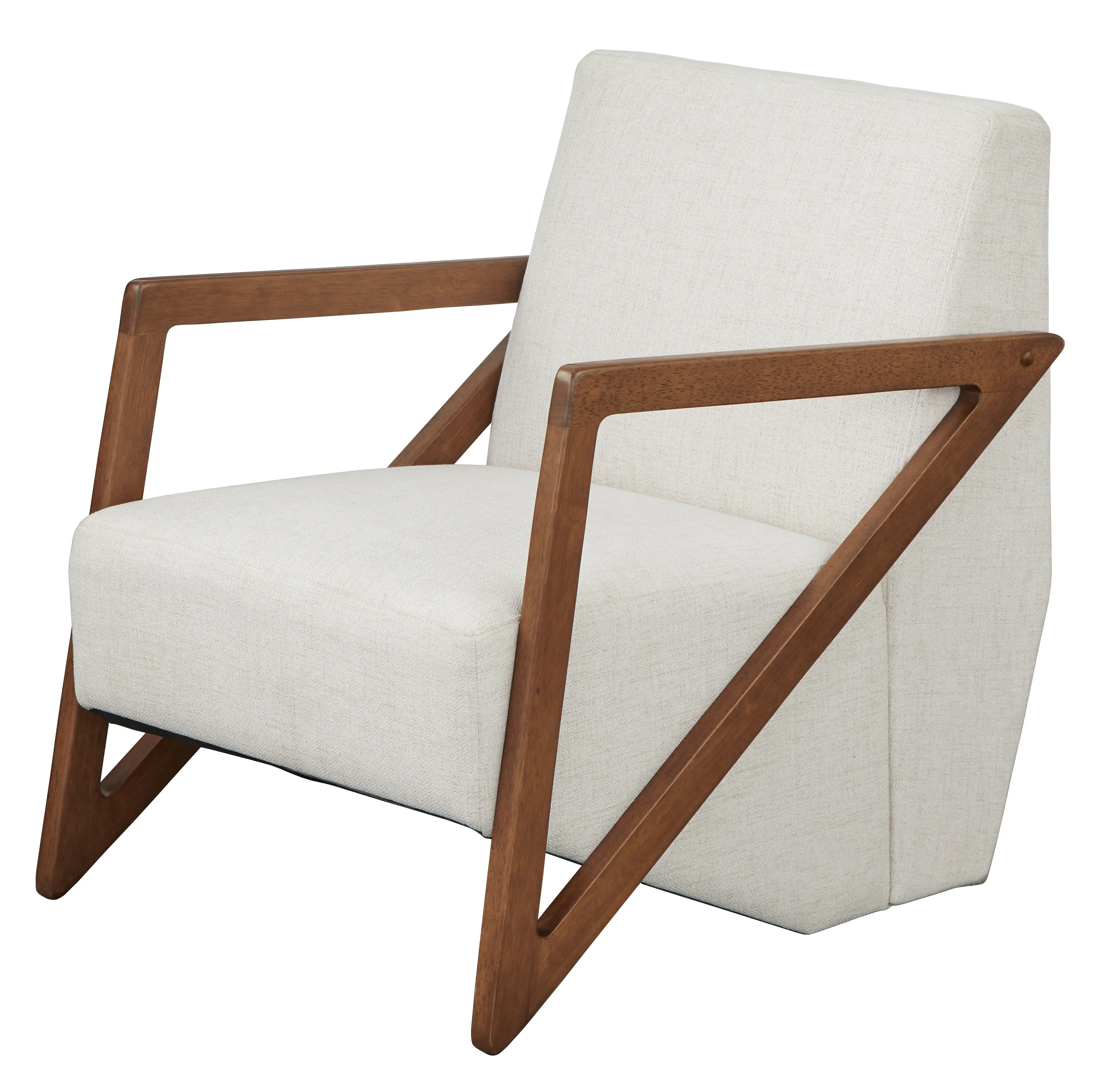 Caroline Beige and Walnut Accent Chair-2