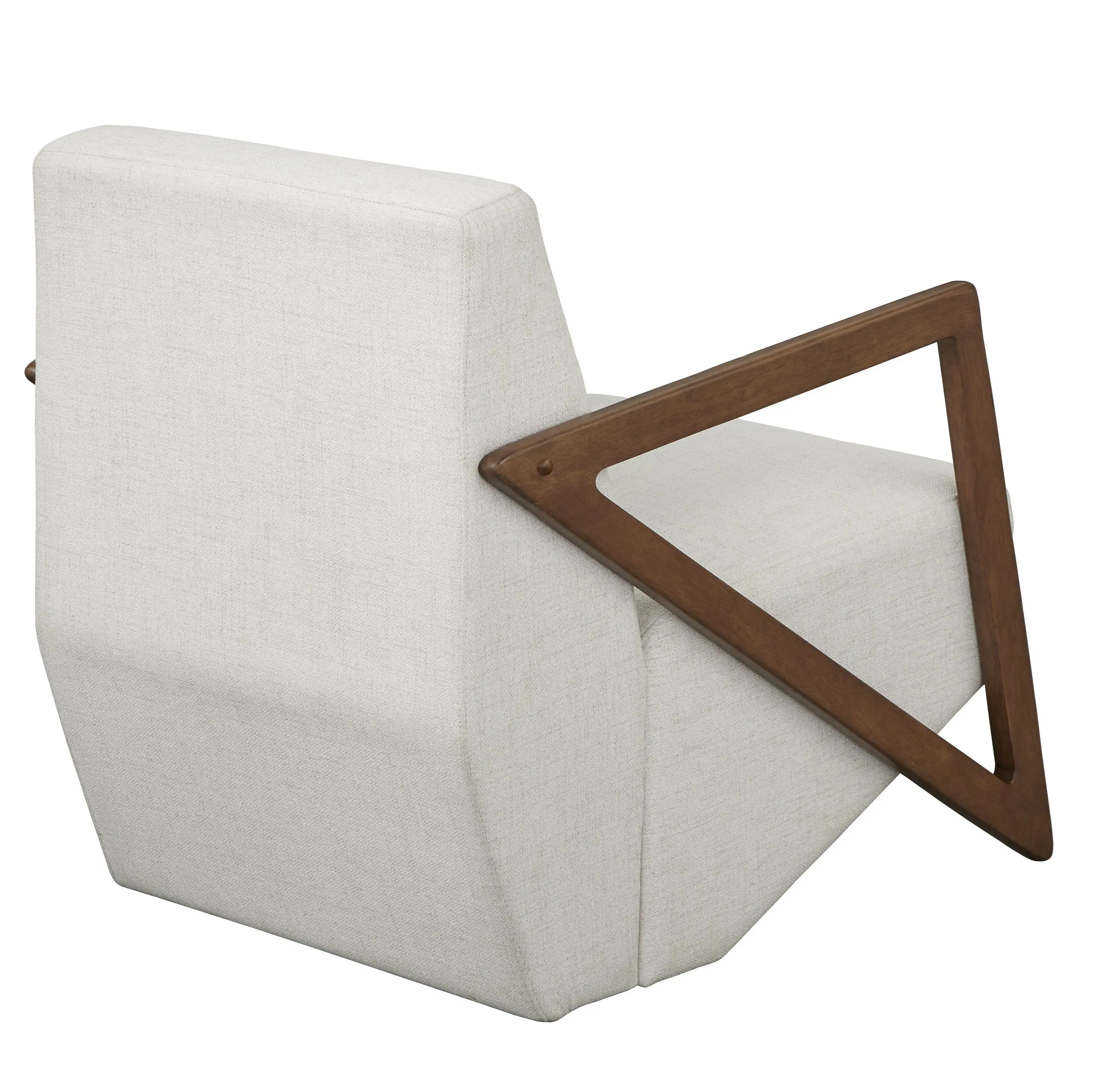 Caroline Beige and Walnut Accent Chair-3