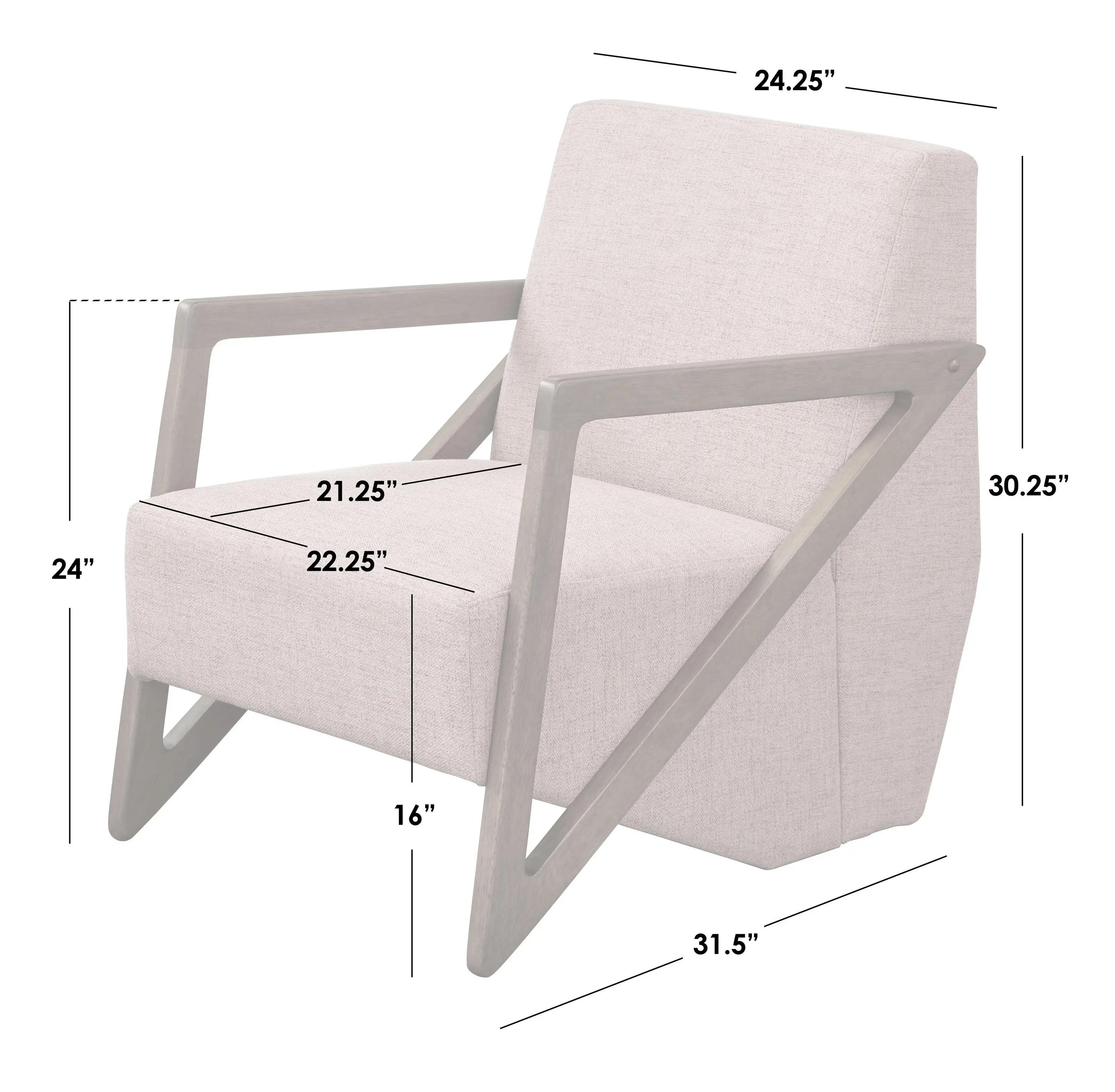 Caroline Beige and Walnut Accent Chair-5