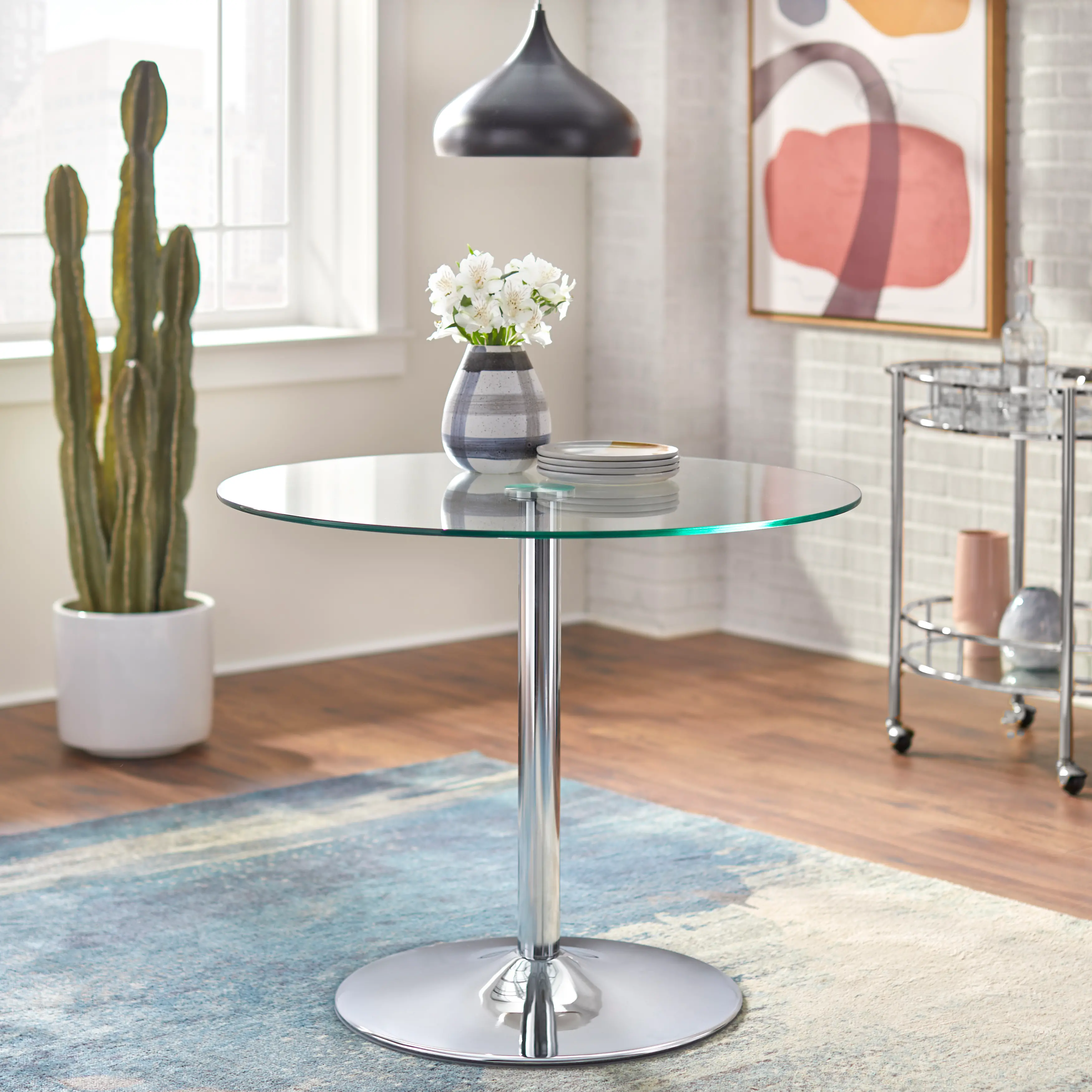 Pia Glass Top Dining Table-2